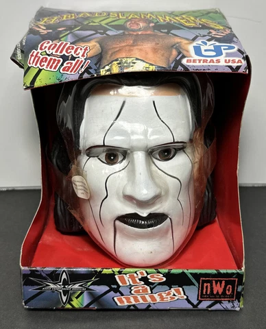 Vintage WCW Wrestling STING Head Slammers NWO 1999 Plastic 10oz Coffee Mug New Cover