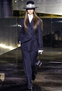 New H&M STUDIO 2 Piece Wool Suit Pinstripe Blazer Jacket Pants Tailored S Black - Picture 1 of 11