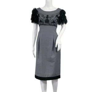 Philosophy Di Alberta Feretti bestickt Made in Italy Flatterärmel Wollkleid - Bild 1 von 15