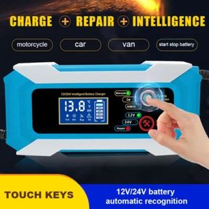12V/24V Car Battery Charger LCD 8A Automatic Smart Boat Caravan Motorcycle Truck - Picture 1 of 14