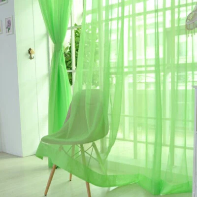 Home Floral Tulle Voile Door Window Curtain Drape Panel Sheer Scarf Valances*  ♡ - Image 1 of 4