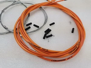 JAGWIRE Slick-Lube HOUSING CABLE BRAKE SHIFTER COMPLETE KIT ORANGE COLOR CNC CAP - Picture 1 of 8