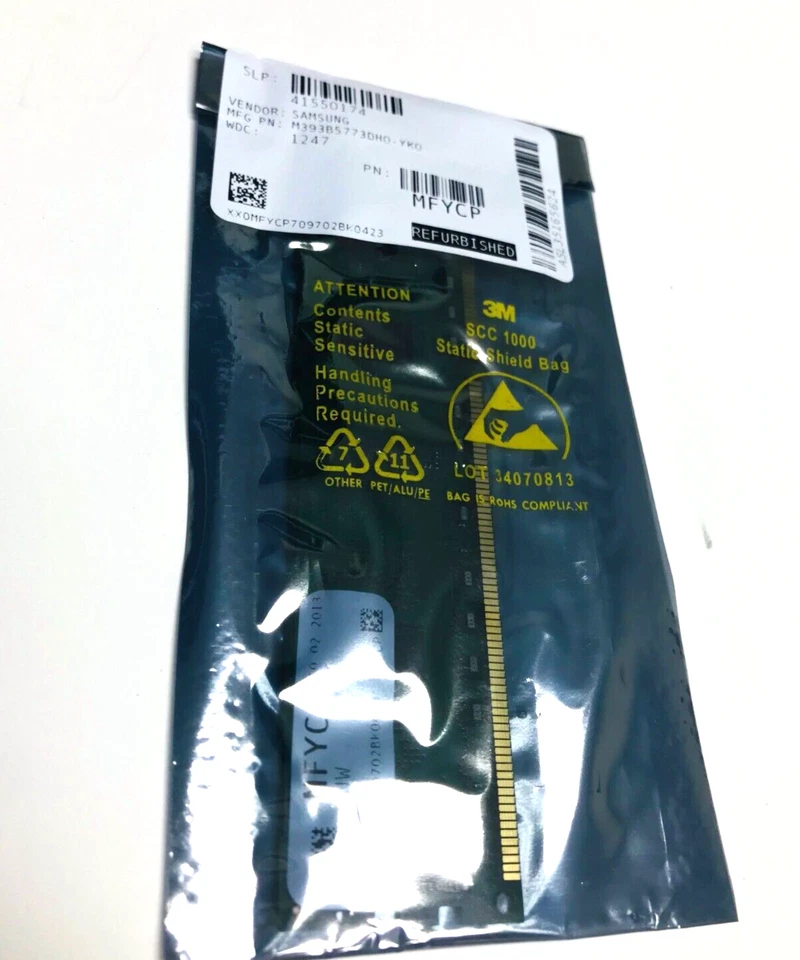 Dell MFYCP-RFB DELL 2GB (1*2GB) 1RX8 PC3L-12800R DDR3-1600MHZ 1.35V RDIMM - Image 1 of 1