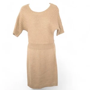 LOFT Fisherman Rib Liability Sweater Dress Ann Taylor Size M Tan - Bild 1 von 5
