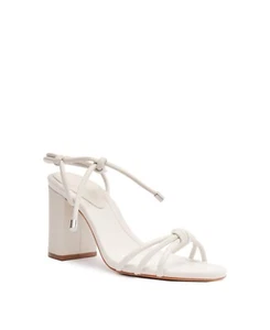 Schutz Kate Ankle Tie High Heel Sandals Women's 8B Pearl Open Toe Tie Closure - Picture 1 of 16