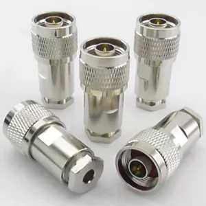 5pcs N Type Male Plug for RG58 RG223 LMR195, Clamp Type Compression Connector - Picture 1 of 6
