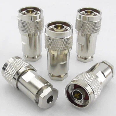 5pcs N Type Male Plug for RG58 RG223 LMR195, Clamp Type Compression Connector