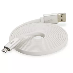 Scosche FlatOUT LED (Micro)- Charge & Sync 6 ft. Cable with Charge LED- MFLED6WT - Picture 1 of 3