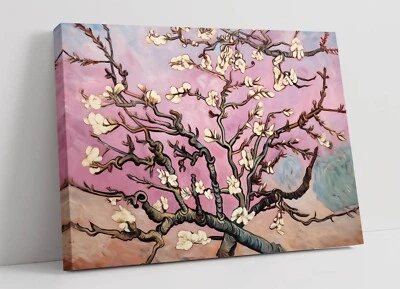 VAN GOGH STYLE CHERRY BLOSSOMS 2 -FRAMED CANVAS PAINTING WALL ART PAPER PRINT - Image 1 of 4