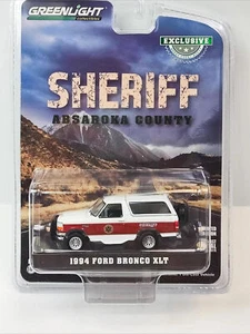 Greenlight 1:64 1994 Ford Bronco XLT Sheriff Absaroka County Collectible Car - Picture 1 of 3