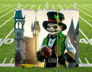 Vaso Leprechaun Vampire acero inoxidable con pajita de metal 20 OZ - Norte Dame - Imagen 1 de 3