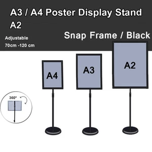 A2 A3 A4 Poster Stand Metal Frame Pedestal Sign Holder Display Adjustable Height - Picture 1 of 11