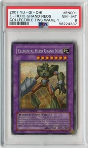 2007 Yu-Gi-Oh! - Elemental Hero Grand Neos - Secret Rare - CT04-EN001 - PSA 8 - Picture 1 of 2