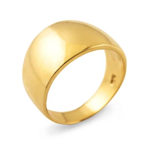 High Polish Solid Gold 11.4 mm Cigar Ring (Available in Yellow/Rose/White Gold) - Picture 1 of 4