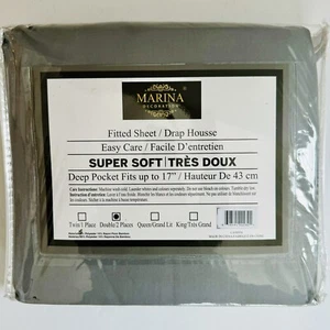 Marina Decoration Fitted Double Sheet Dk Gray Soft Deep Pockets - Picture 1 of 4