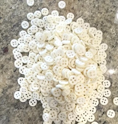 10x Ivory Matt Sunk 4 Hole Tiny Shirt Buttons 8.5mm - Image 1 of 4