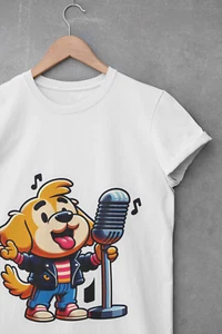 Funny Dog Singing Toddler T-Shirt, Cute Pet Tee, Kids Gift, Dog Lover Gift, - Picture 1 of 23