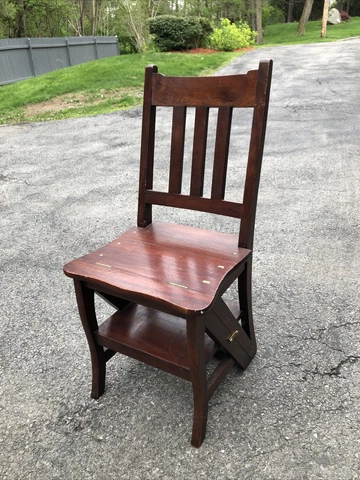 Antique wooden convertible stepstool chair Cover