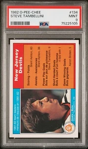 1982-83 O-PEE-CHEE STEVE TAMBELLINI TL DEVILS OPC HOCKEY - #134  PSA 9 - Picture 1 of 2