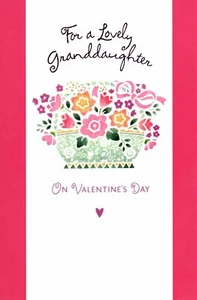 Glückwunschkarte Happy Valentinstag Enkelin Blumenstrauß  - Bild 1 von 3
