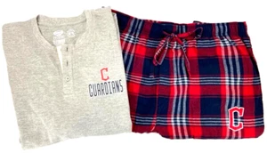 NEW Cleveland Guardians Concepts Sport LS Shirt Plaid Pants Pajama Set Men's L - Picture 1 of 8