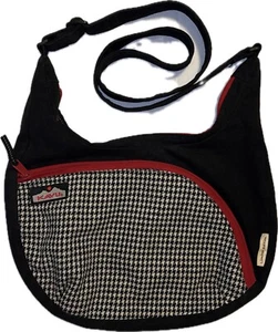 Kavu Limited Edition Black White Red Houndstooth Sydney Satchel Crossbody Bag - Picture 1 of 14