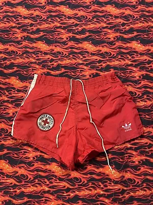 1980s Adidas “Water Safety Instructor” True Vintage Red White Stripes Nylon Sz S - Image 1 of 4