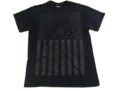 Carbon Mens Medium Black Stripes & Paisley T Shirt (see Condition) A3 - Image 1 of 4