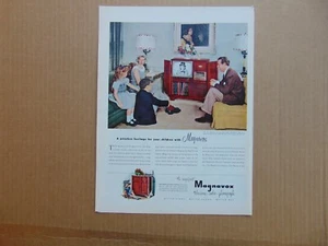 1951 CONSOLE MAGNAVOX TELEVISIONE Famiglia Orologi in Casa Stampa Pubblicità - Foto 1 di 1