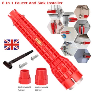 Wrench 8 In 1 Faucet And Sink Installer Double Head Water Pipe Spanner Tool Kit - Picture 1 of 8