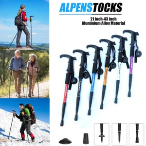 Trekking Poles Nordic Walking Hiking Sticks Anti-shock Adjustable Alpenstock - Picture 1 of 28