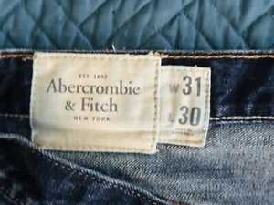 ABERCROMBIE & FITCH Mens 31x30 Slim Straight Vintage Denim Jeans Y2K Blue Urban - Picture 1 of 11