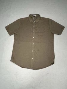 Volcom Shirt Button Up Brown Mens Medium Classic Fit Short Sleeve Skateboarding - Picture 1 of 22