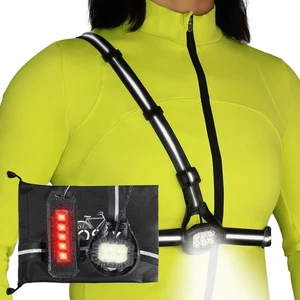 800 Lumen Brustlicht, Lauflicht für Läufer mit reflektierenden Trägern, Recha... - Bild 1 von 8
