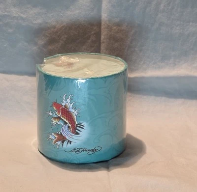 Ed Hardy NOS 2012 Teal Koi Fish Memo Cylinder Sealed New - Image 1 of 4