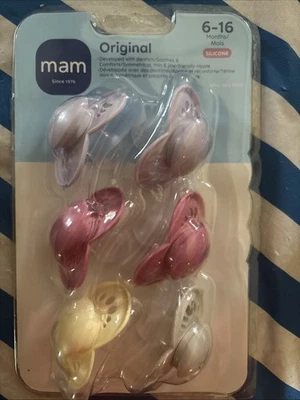 MAM Original Matte Baby Pacifiers Binky 0-6 Months 4 Count Binkies - Image 1 of 3