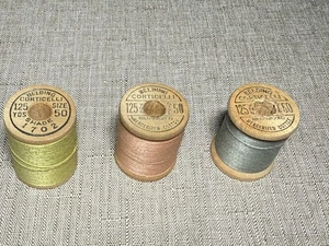 Belding Corticelli Vintage Wood Spool Thread Lot Of 3 Mercerized Cotton 1920s  - Picture 1 of 4