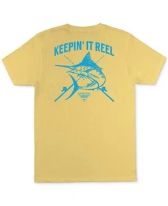 Columbia Men Regular fit Short Sleeve T-Shirt Shirt Medium Yellow Solid - Picture 1 of 1