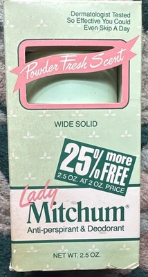 Vintage Lady Mitchum Deodorant Solid Powder Fresh 2.5 oz NOS Movie Prop *Read - Image 1 of 4