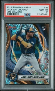 Jackson Chourio Topps Bowman's Best 2024 Mini Diamond /299 PSA 10 Brewers - Bild 1 von 2