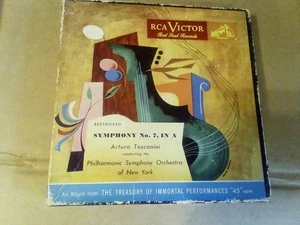 RCA Victor 45 RPM Records Symphony #7 Red seal 4 records Set G - Picture 1 of 4