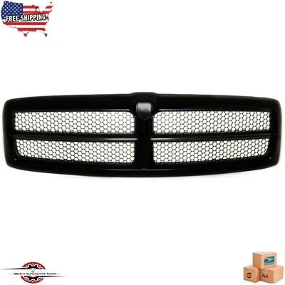 Fits 1999-2002 Dodge Ram 2500 3500 Pickup Front Grille Assembly Black Plastic - Image 1 of 4