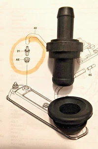 CARRETILLA ELEVADORA TOYOTA 12204-76014-71 VÁLVULA PCV + OJAL PARA 4Y ENG ALTA CALIDAD - Imagen 1 de 3
