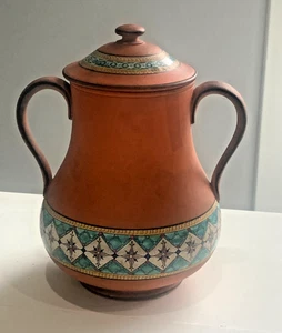 Watcombe Glazed Terracotta Large Covered Sugar Bowl Christopher Dresser 1860s - Picture 1 of 13