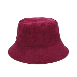 Mens Womens Double Sided Bucket Hat Solid Color Suede Wide Brimmed Fishing Hats - Picture 1 of 2
