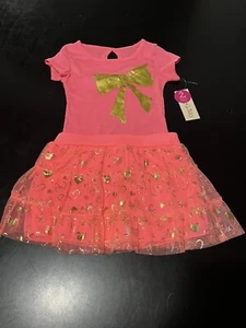 Little girls Colette Lilly size 4 Shirt & Skirt 2 Pc Set Pink With Gold - Picture 1 of 5