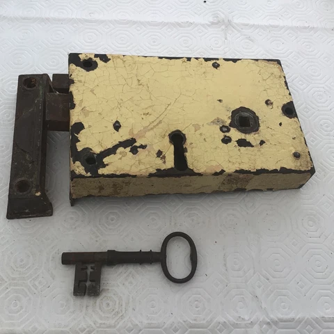 Large Original reclaimed early Victorian Door Lock Cover