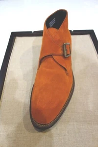 Toscana Boot Shoes Orange Suede Monk Strap Vibram  Sole - Picture 1 of 3