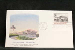 USPS FDC #2022 1982 20c American Architecture Dulles Airport Fleetwood ST587 - Picture 1 of 3