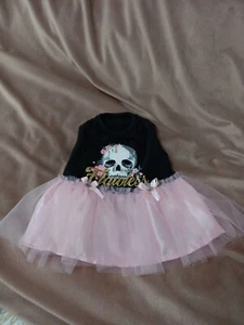 Dog Clothes/Dress For Girl Dog XS Halloween Tutu Costume FLAWLESS Skull - Picture 1 of 5